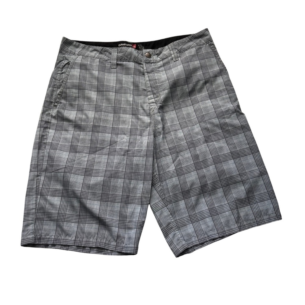 Quiksilver Men's Gray Checkered Amphibious Shorts Quick Dry